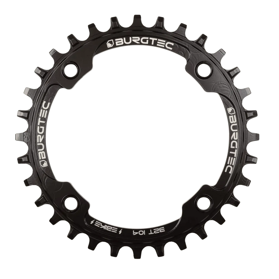 Burgtec 104MM BCD E-Bike Steel Thick Thin Chainring In Burtgtec Black