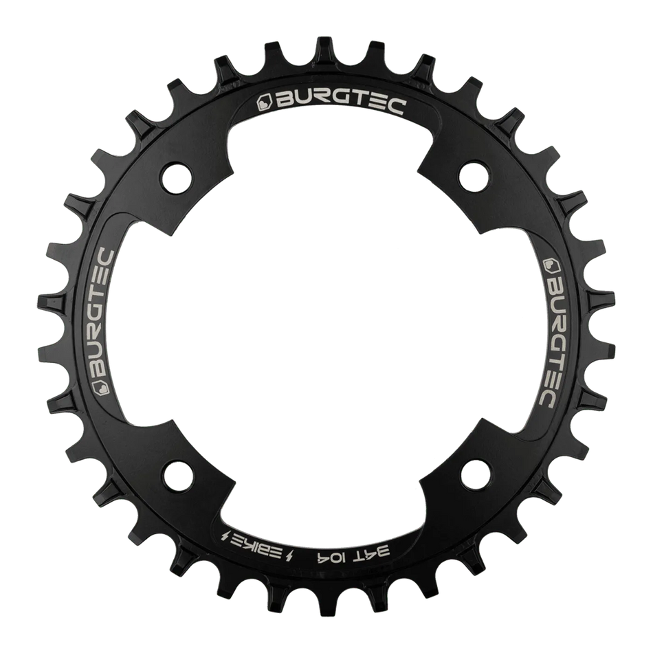 Burgtec 104MM BCD E-Bike Steel Thick Thin Chainring In Burtgtec Black
