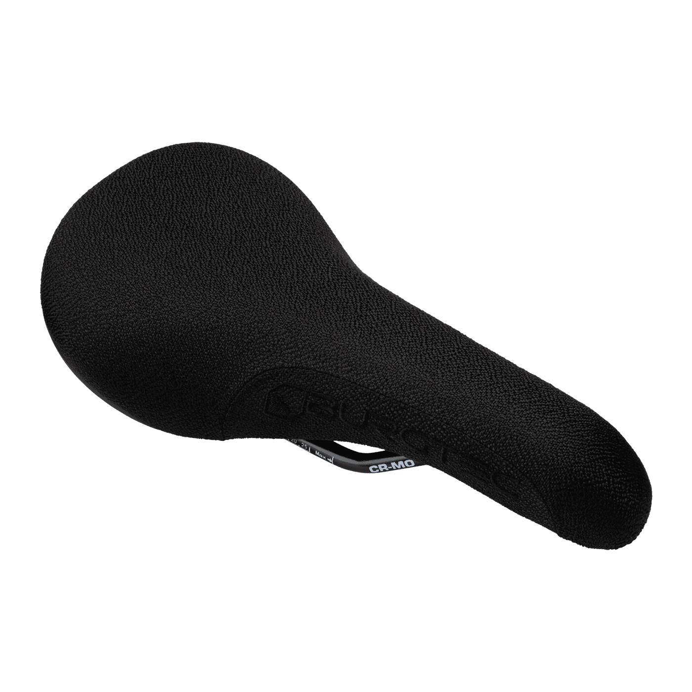 Burgtec The Cloud Boost dirt jump bike saddle showing its sleek design and texture for optimal performance.