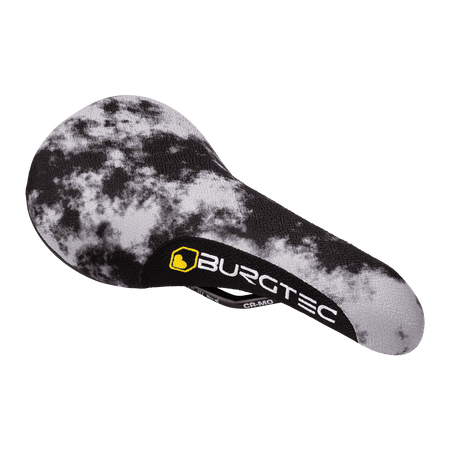 Burgtec The Cloud Boost Dirt Jump Bike Park Saddle with a sleek design, ideal for dirt jump bike saddle enthusiasts.