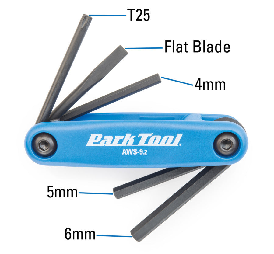 Park Tool AWS-9.2 Fold-Up Hex Wrench and Screwdriver Set