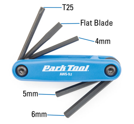 Park Tool AWS-9.2 Fold-Up Hex Wrench and Screwdriver Set