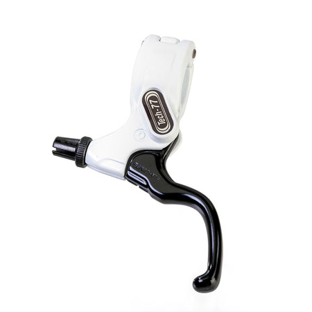 Dia Compe Tech 77 DJ BMX lever for dirt style handlebars in white and black, right hand design.