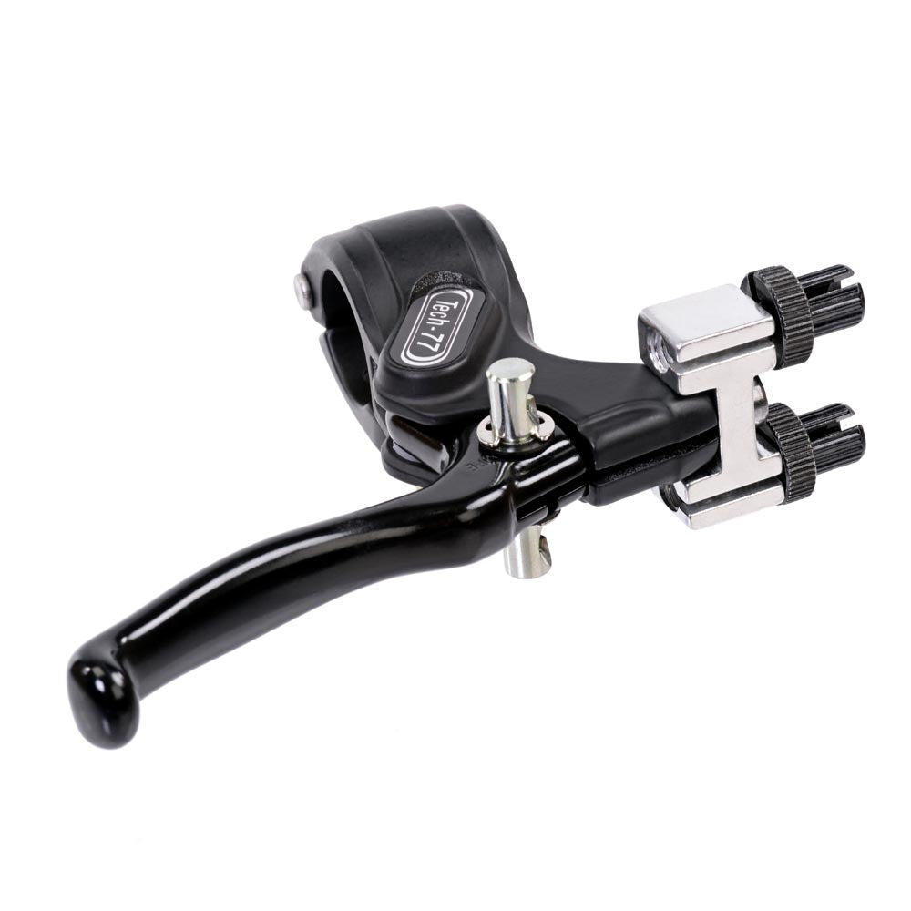 Dia-Compe Tech77W black BMX brake lever with two cable pull for U-brakes and sidepull calipers.