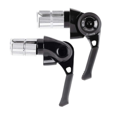 Microshift BS-A12 2x12 speed bar end shifters designed for enhanced bike performance and reliability.