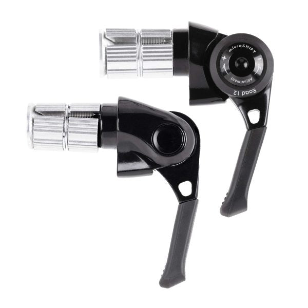 Microshift BS-A12 2x12 speed bar end shifters designed for enhanced bike performance and reliability.