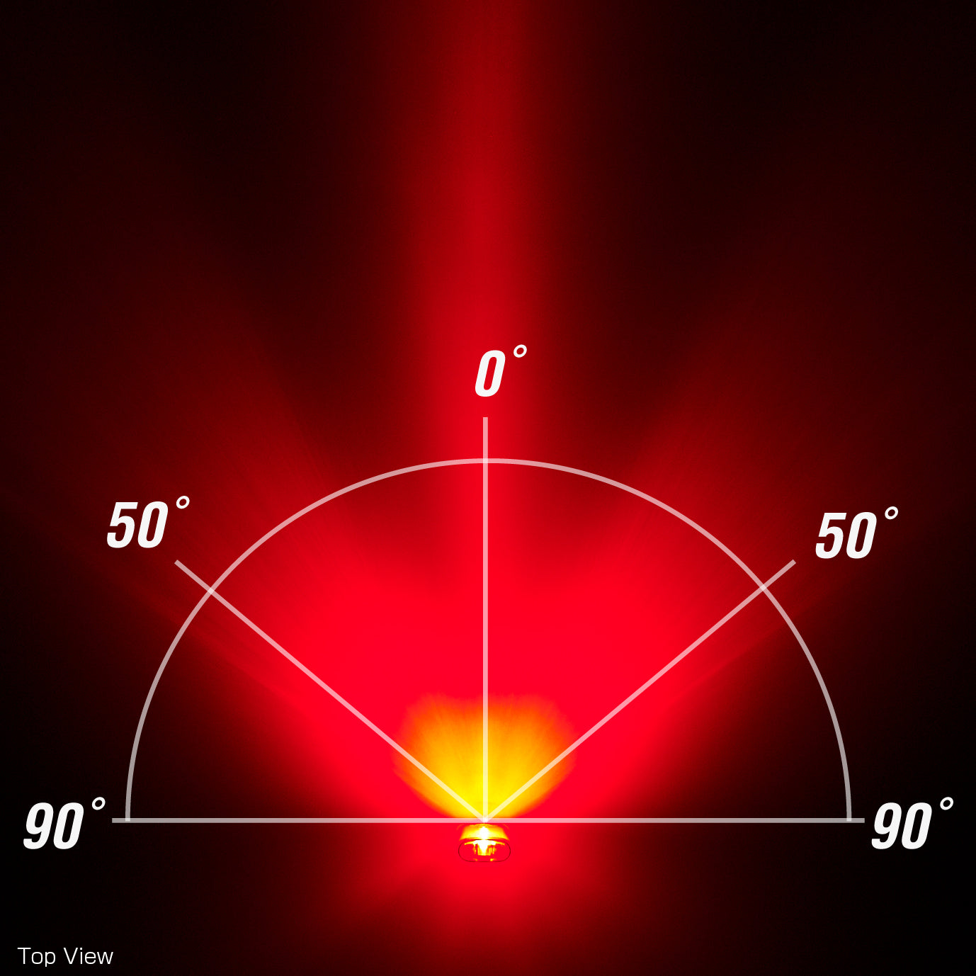 Top view of the CatEye kinetic rear bike light demonstrating its 360-degree visibility with red illumination.