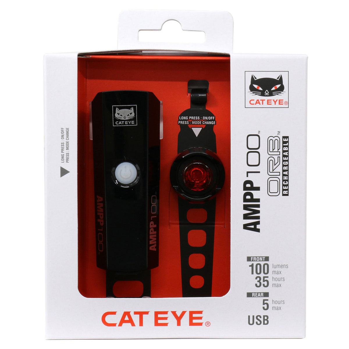 CatEye AMPP 100 / Orb Rechargeable Bicycle Light Set | GRAVEL ROAD MTB