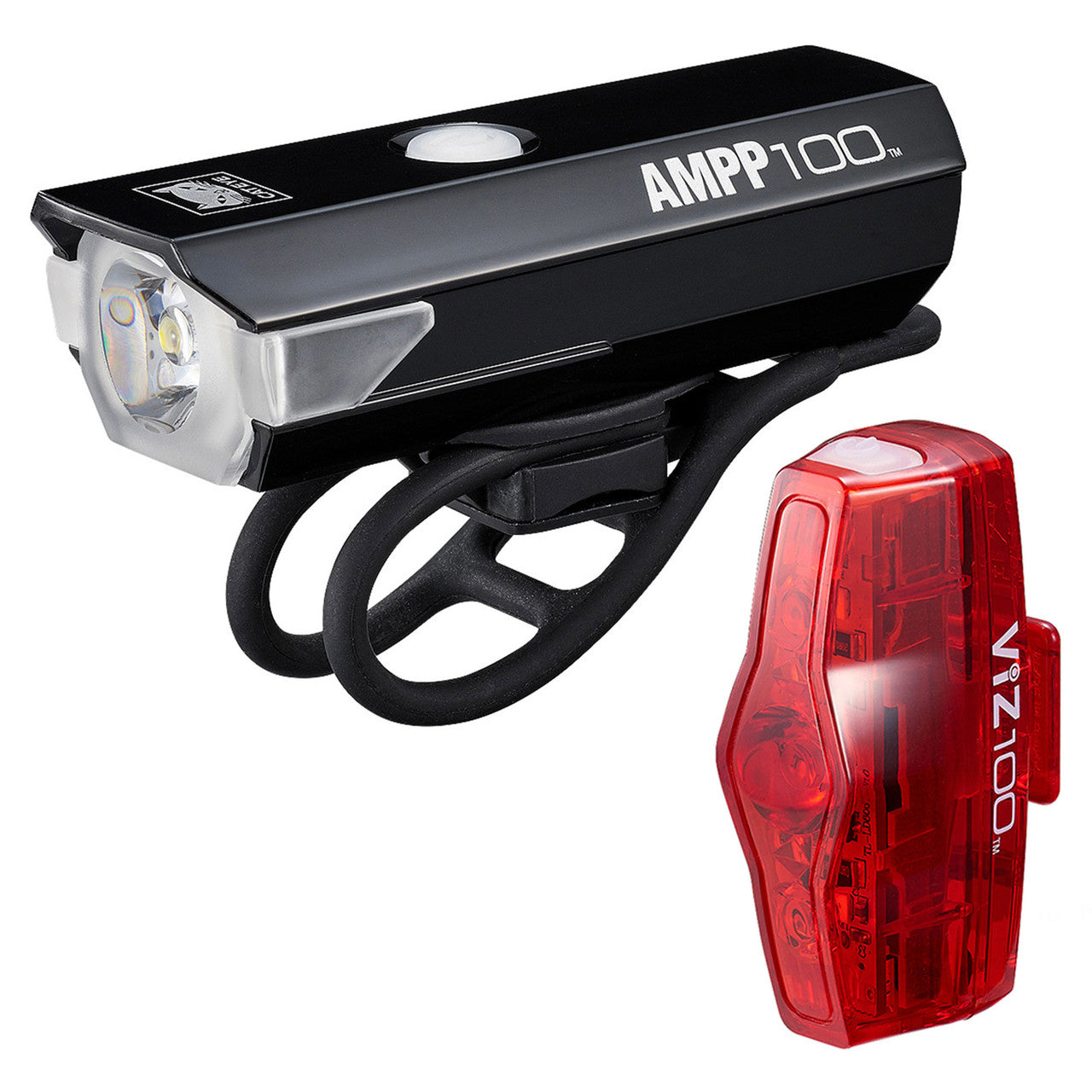 CatEye AMPP 100 VIZ 100 Bicycle Front & Rear Light Set | MTB ROAD GRAVEL