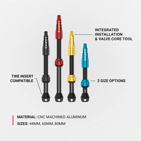 Lezyne CNC Tubeless Pro TLR Valves For Road, MTB , Gravel
