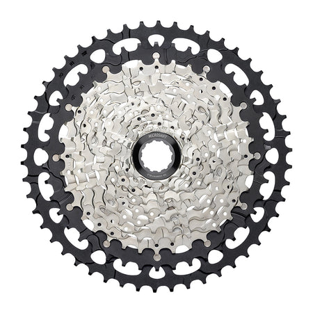 Microshift Advent MX XD116 Sram XD 11 speed gravel cassette 11-50T showing detailed sprocket design.