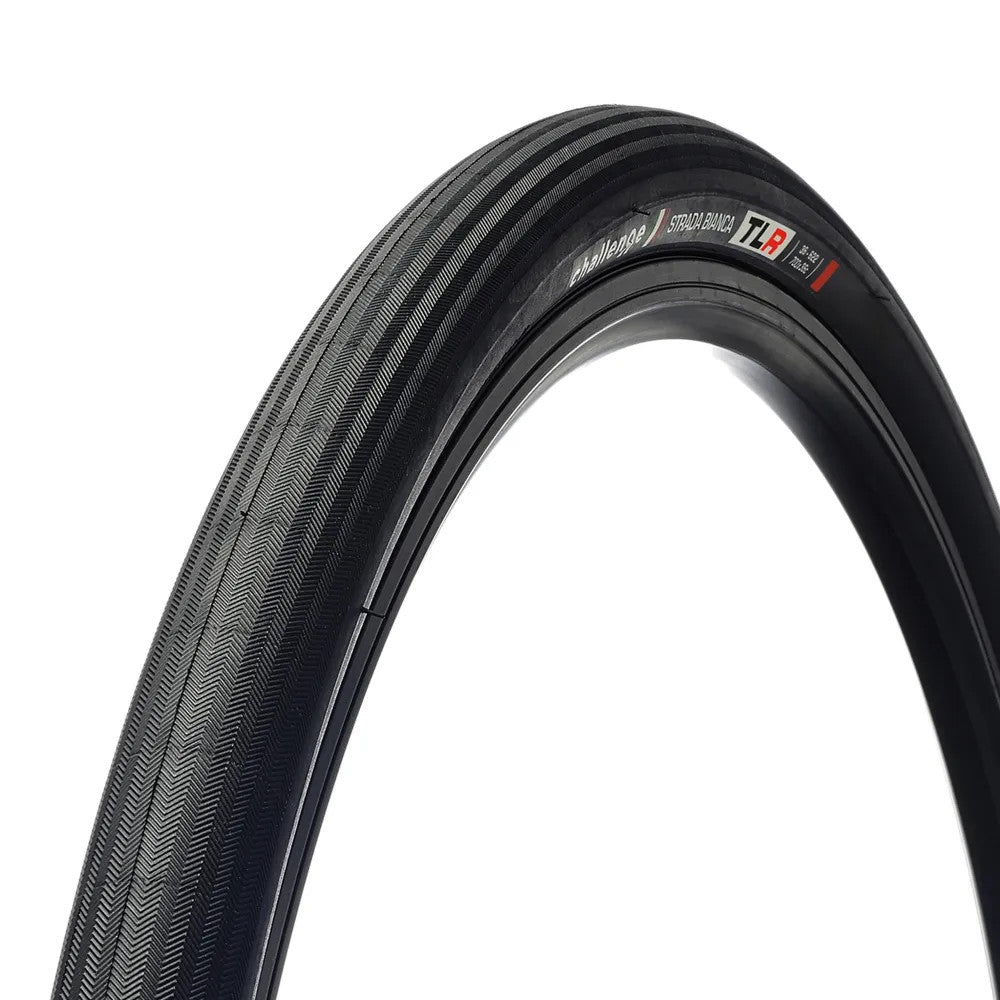 Challenge Strada Bianca Vulcanised Tubeless Ready Gravel All Road Tyre in Black 700 x 36c