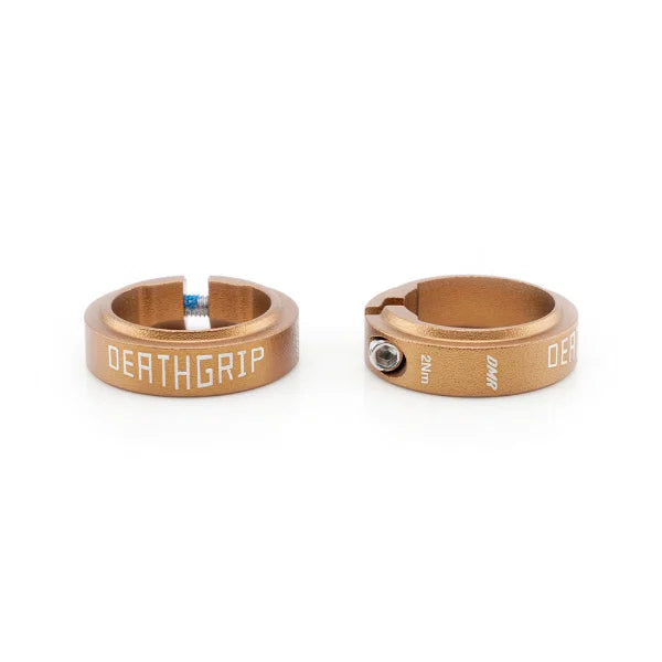 aluminium anodised grip collars for DMR Deathgrip2 in a sleek bronze finish