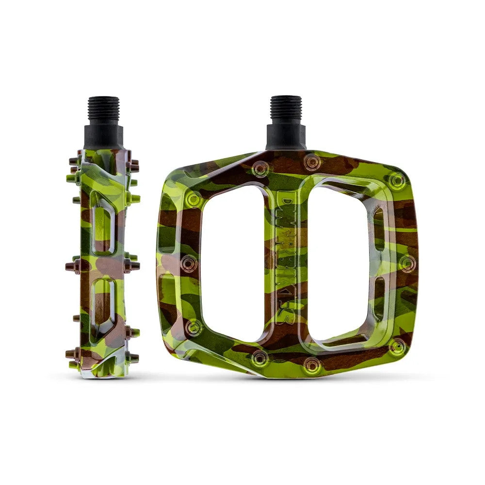DMR V6 Special Edition Cro-Mo Axle MTB Flat Pedals In Green Camo For MTB BMX DH Trails