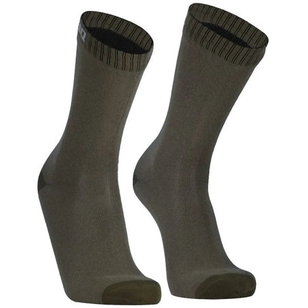 Dexshell Ultra Thin Crew Waterproof Cycling Socks In Olive Green