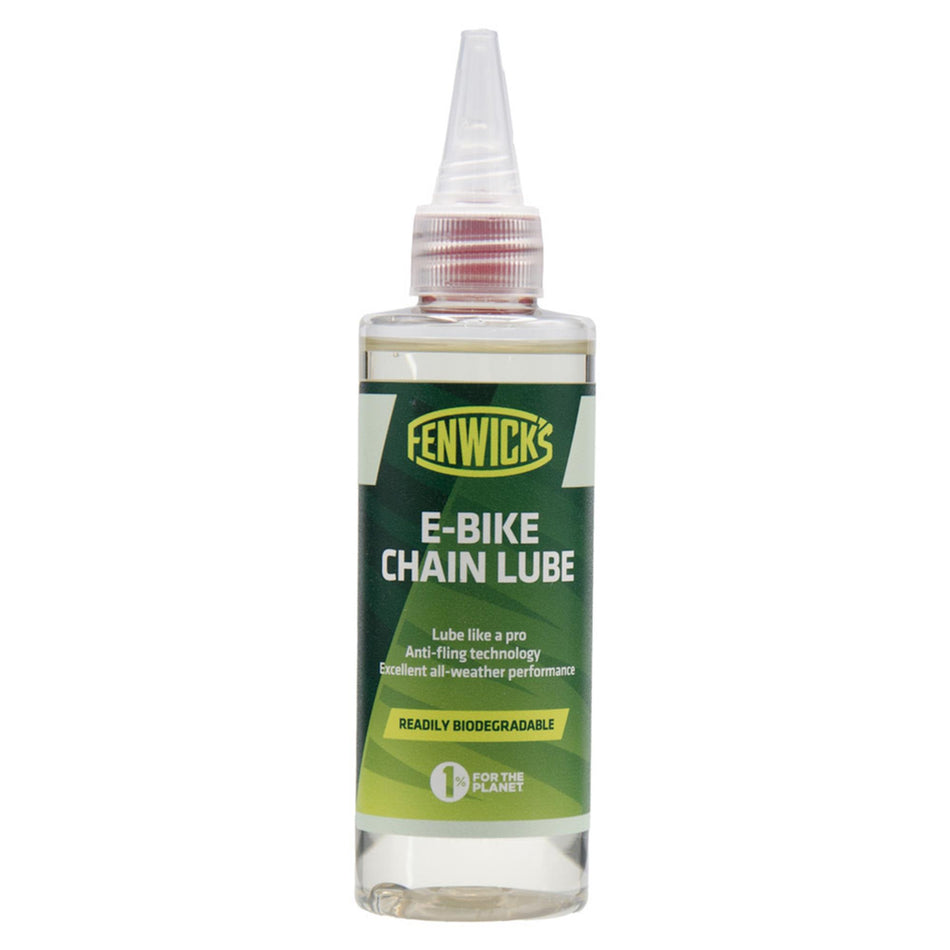 Fenwicks E-Bike Chain Lube 100ml bottle for e-bike chain maintenance and protection.
