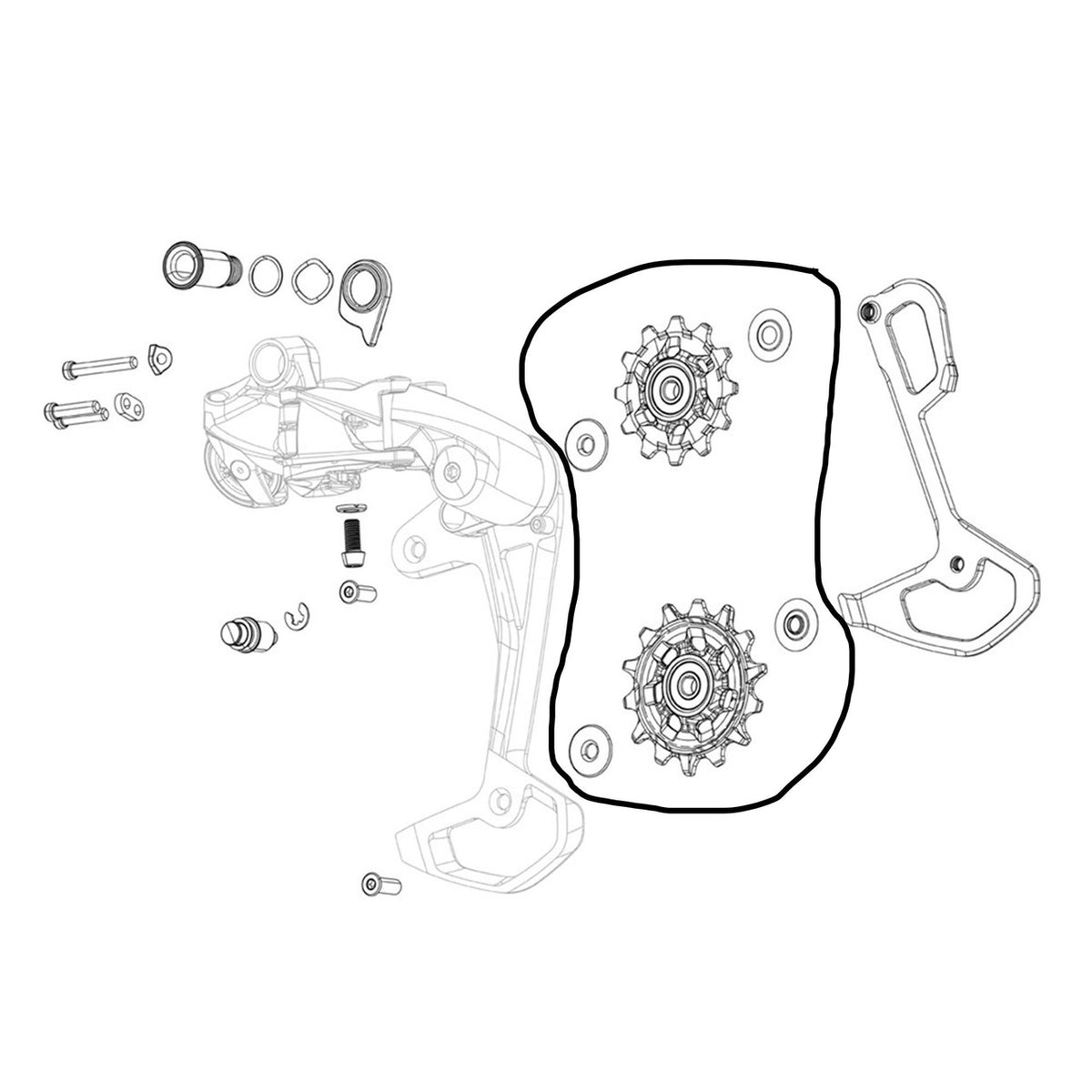 Sram Rear Derailleur Pulley Kit X0 Type 2 Jockey Wheels 11.7518.018.000