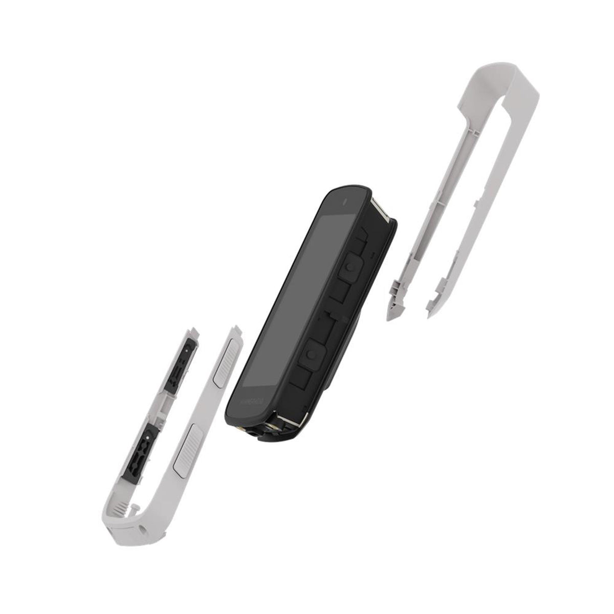 interchangeable Karoo color shells in Frost Gray color, showing installation components and interchangeable design.