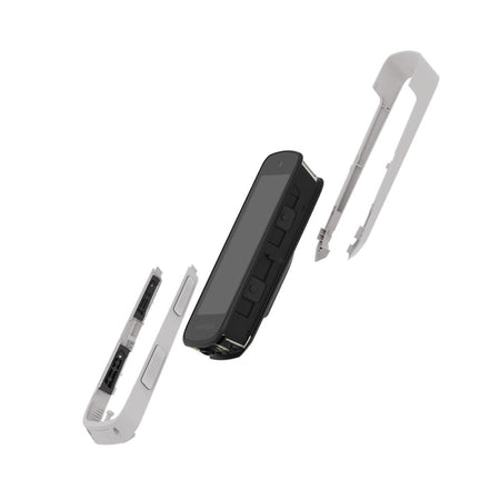 interchangeable Karoo color shells in Frost Gray color, showing installation components and interchangeable design.