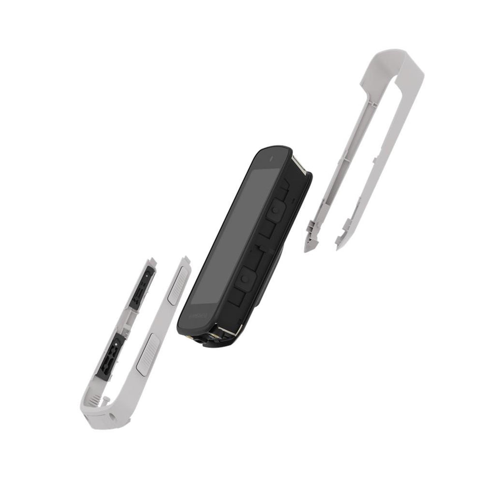 interchangeable Karoo color shells in Frost Gray color, showing installation components and interchangeable design.