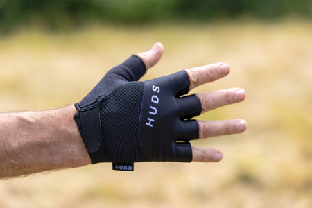 HUDS Fingerless Cycling Mitts In Black Road, Gravel and MTB
