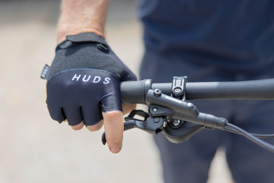 HUDS Fingerless Cycling Mitts In Black Road, Gravel and MTB