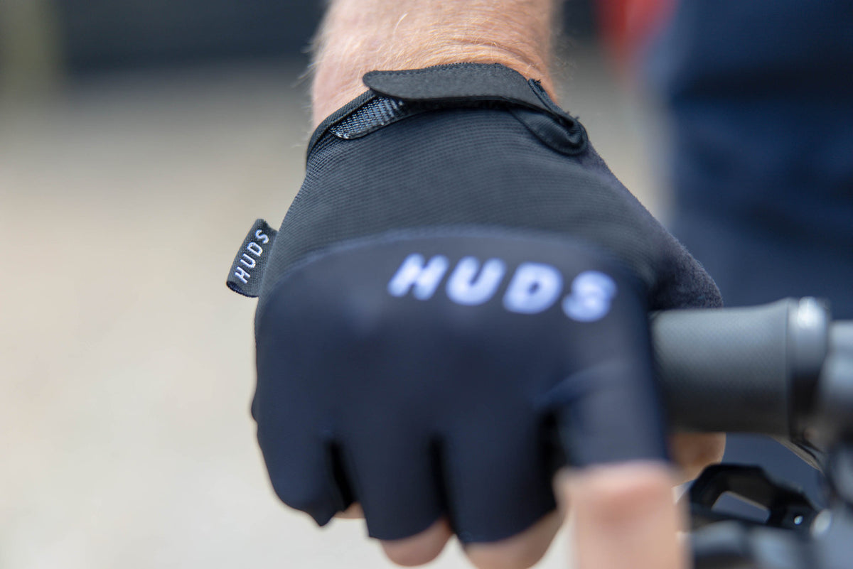 HUDS Fingerless Cycling Mitts In Black Road, Gravel and MTB
