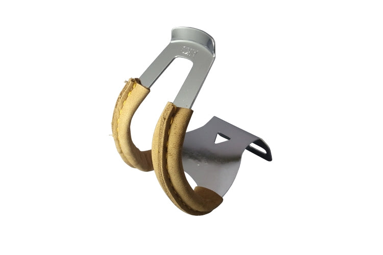 MKS deep steel half toe clip with leather wrapped half clip-deep