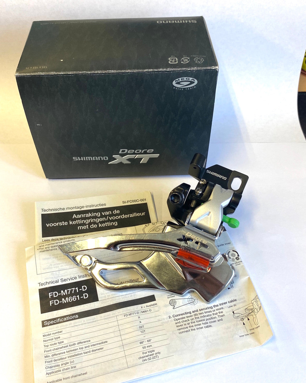 Shimano FD-M771-D Deore XT Triple 9 Speed Direct Mount Front Derailleur Boxed