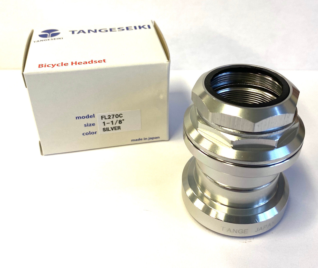 Tange Seiki Falcon FL270C Threaded 1-1/8" Cartridge Alloy Headset In Silver