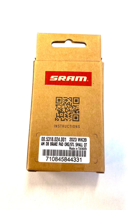 SRAM Small Organic/Steel (Quiet) 2 Piece Road/Elixir/DB/Level B1 (2020+) - OE Road / MTB /CX Disc Brake Pads 00.5318.024.001