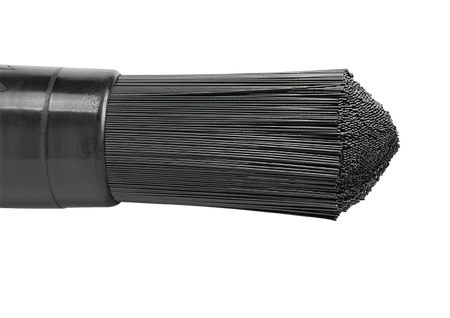 Close-up of the bristles on the Juice Lubes Stiffler drivetrain cleaning brush for bikes.
