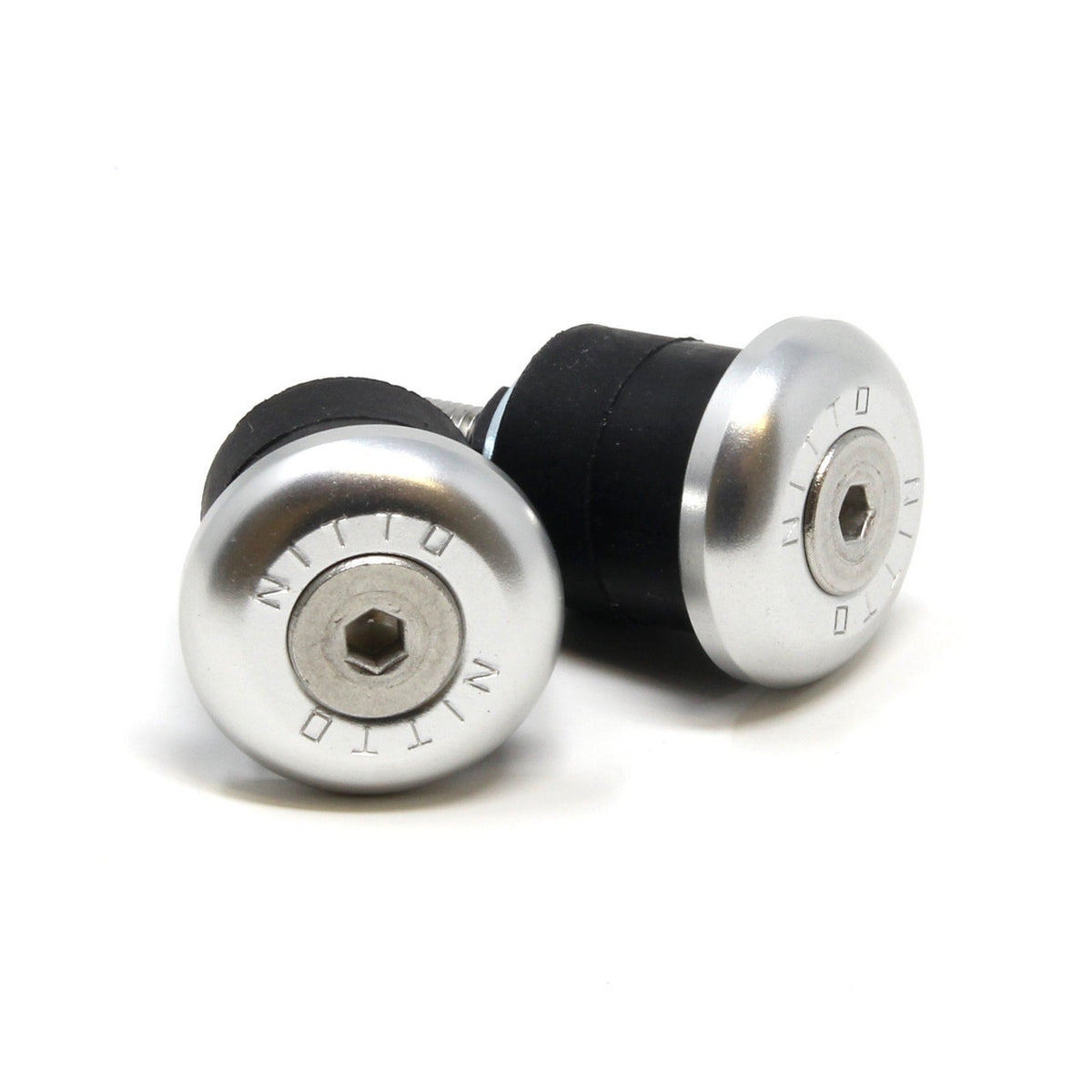 Nitto EC-02 Bar End Plugs For Flat & Riser Handlebars | Silver