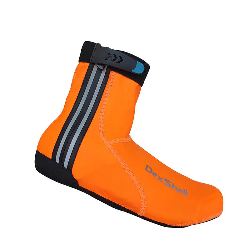 DexShell Lightweight Water Resistant Cycling Overshoes In Orange