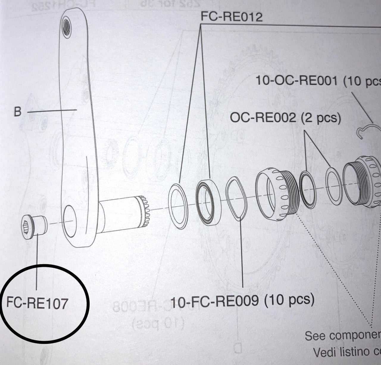 Campagnolo FC-RE107 Ultra-Torque Crank Fixing Bolt Fits EKAR / RECORD / CHORUS