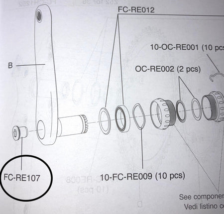 Campagnolo FC-RE107 Ultra-Torque Crank Fixing Bolt Fits EKAR / RECORD / CHORUS