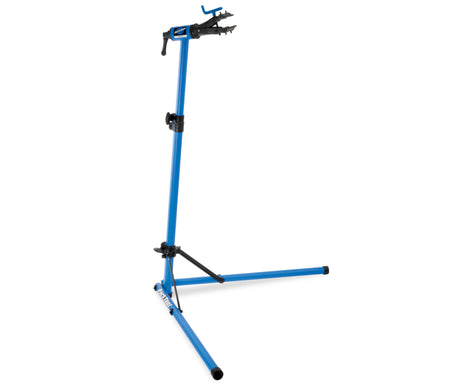 Park Tool PCS-9.3 home mechanic bike repair stand with adjustable height and 360-degree clamp rotation.