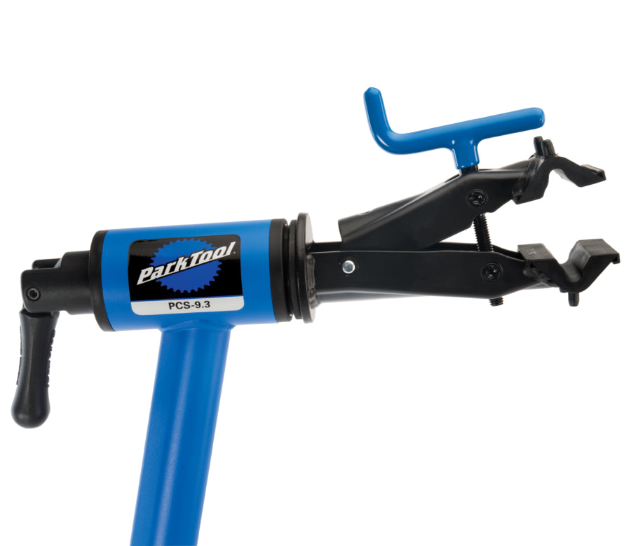 Park Tool PCS-9.3 clamp for home mechanic bike repair stand with adjustable grip and handle.