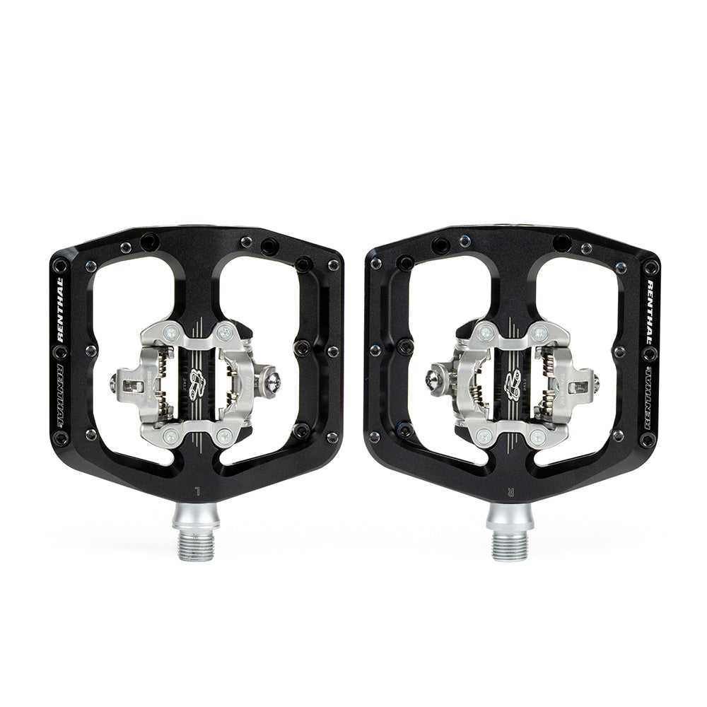 Renthal Revo-DHC Clip Large Platform MTB Pedals in black, ideal large platform MTB clip pedals for downhill racing.