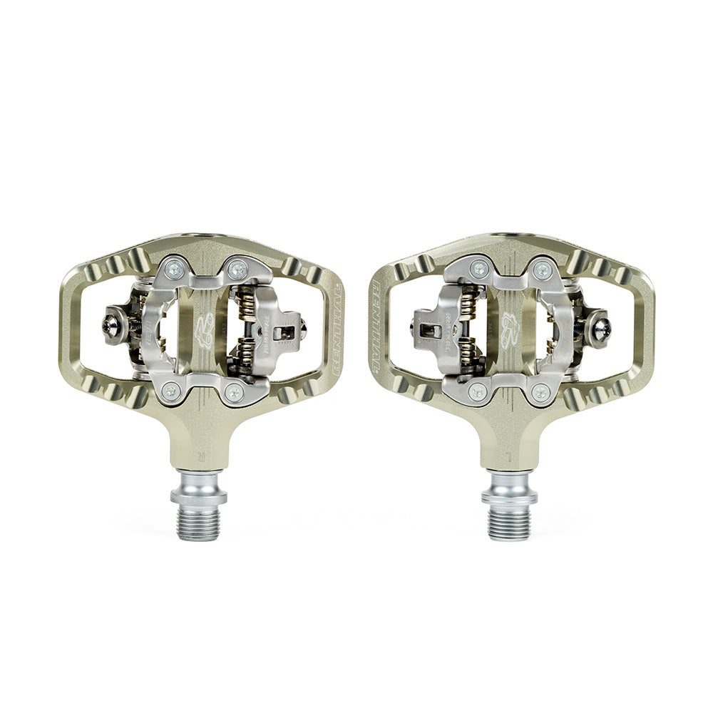 Renthal Revo-TRC Clip Pedals in AluGold, SPD compatible clip pedals for MTB, lightweight and durable design.