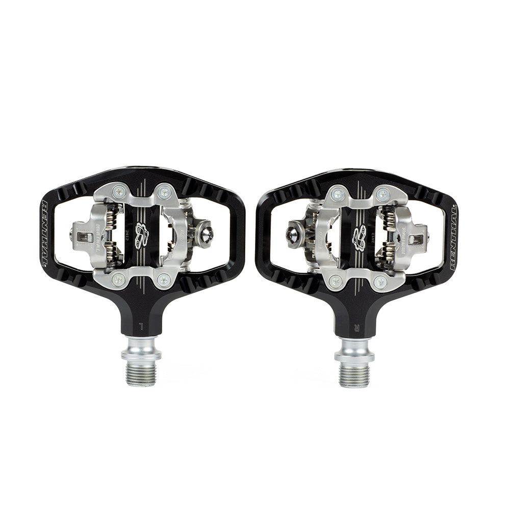 Renthal Revo-TRC clip pedals in black, SPD compatible clip pedals for MTB, lightweight design for trail and enduro riding.