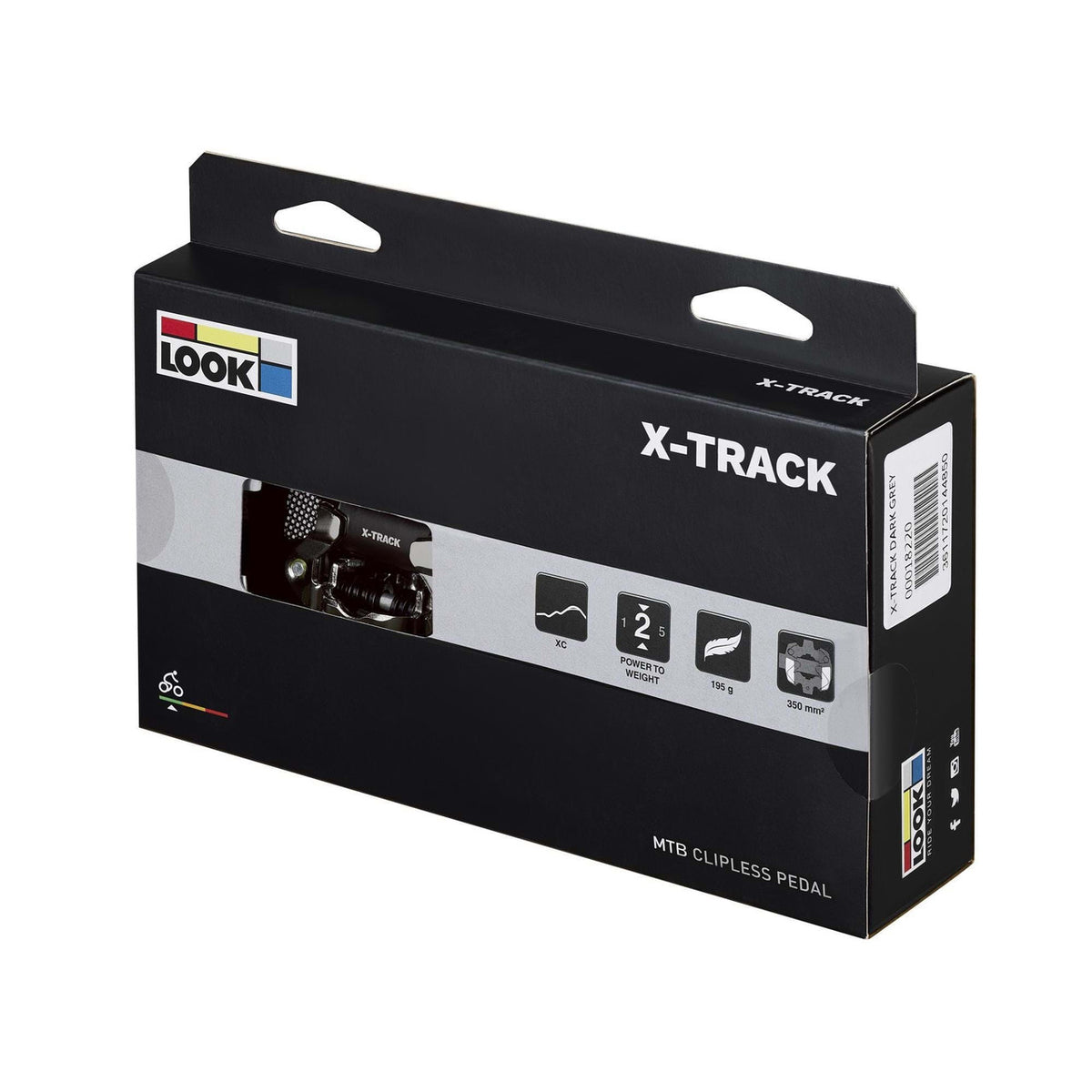 Look X-Track MTB Bicycle Cycling Clipless Pedals With 6degree Cleats In Grey