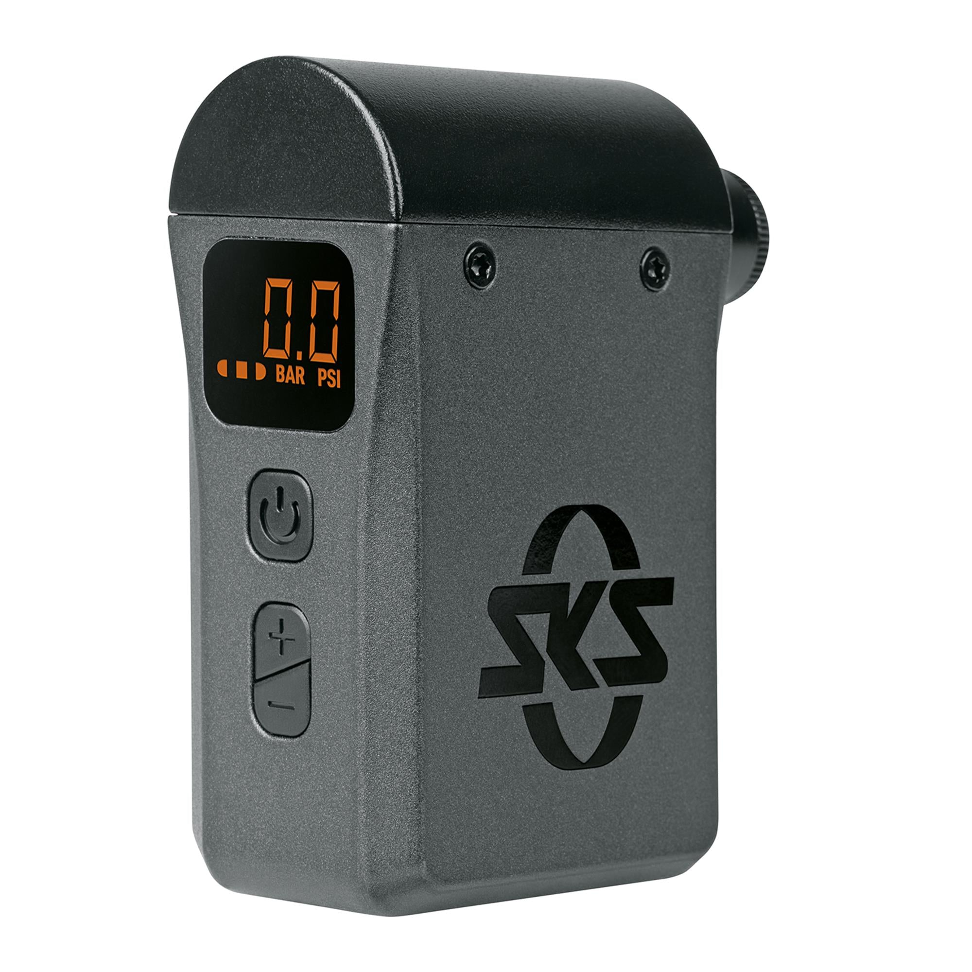 SKS EMP Electric Mini Bicycle Pump with digital gauge and compact design for easy tire inflation