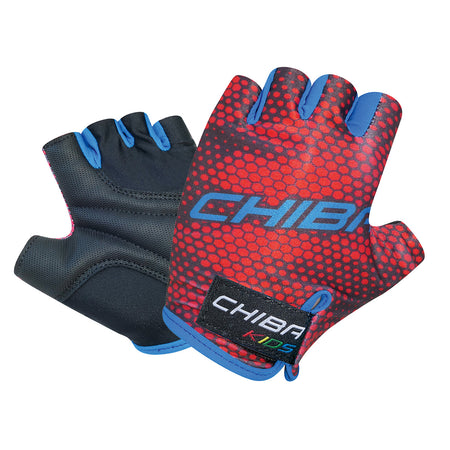 Chiba Children's Spider Mitts With Anti-Slip Griptec Road MTB Leisure Cycling In Red/Blue