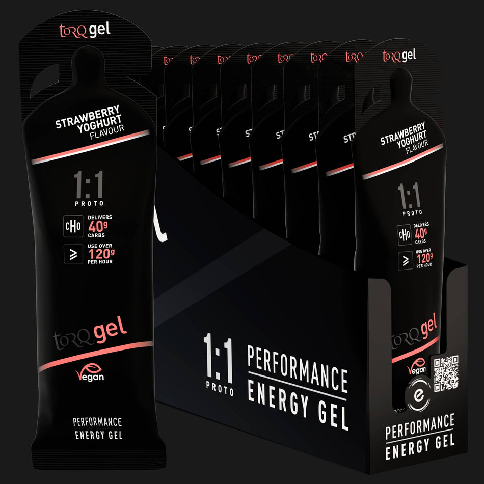 TORQ Proto 1:1 Energy Gel Box of 12 Gels, ideal energy gels for endurance athletes.