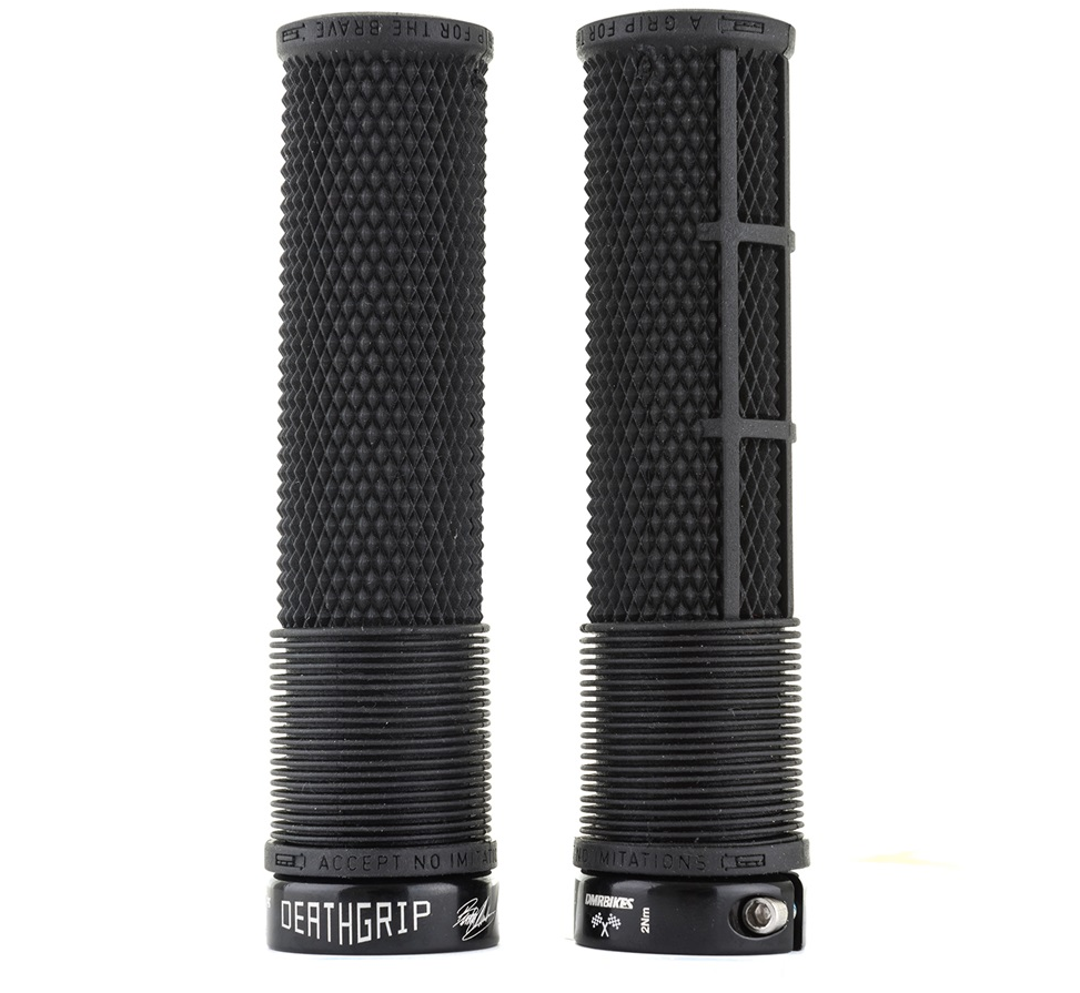 DMR Brendog Deathgrip Race Edition Handlebar Grips With Flange In Black For MTB BMX Downhill Trails
