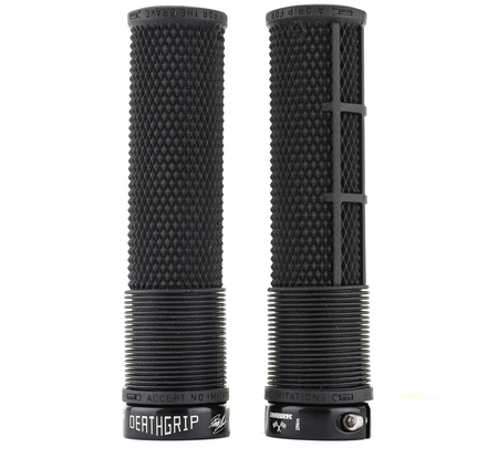 DMR Brendog Deathgrip Race Edition Handlebar Grips With Flange In Black For MTB BMX Downhill Trails