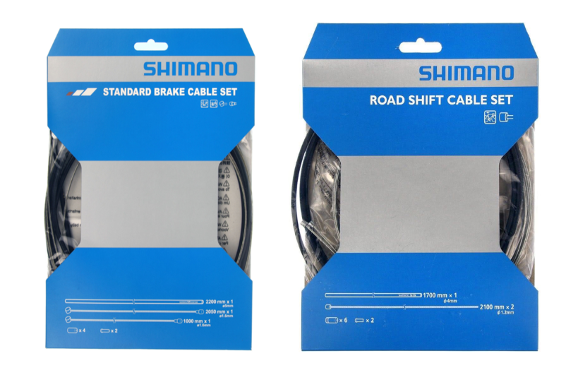 Shimano Road Inner And Outer Shift Gear And Brake Cableset In Black