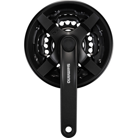 Shimano FC-TY301 6/7/8 Speed Chainset 42/34/24T 150mm With Chainguard In Black