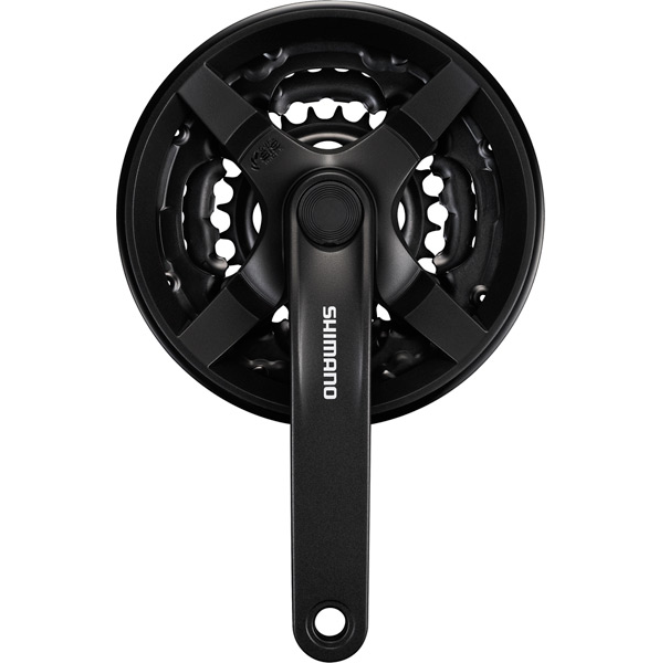 Shimano FC-TY301 6/7/8 Speed Chainset 42/34/24T 150mm With Chainguard In Black